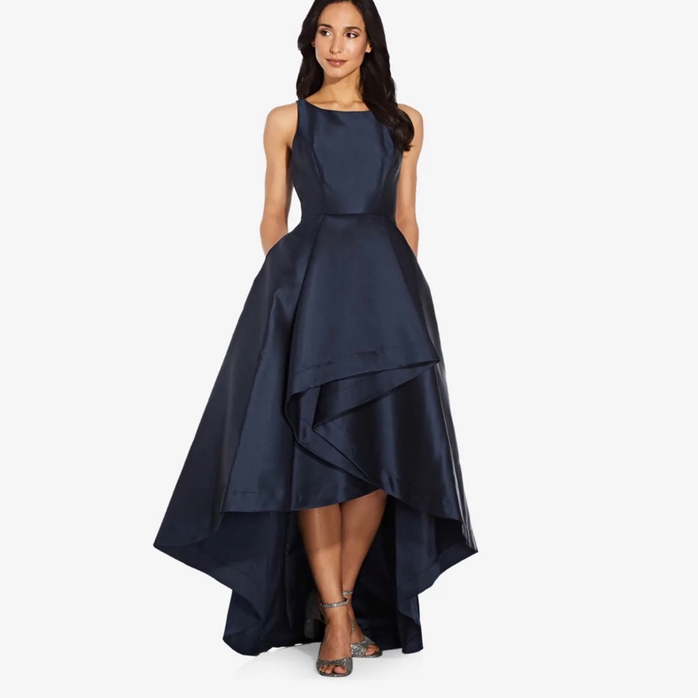 Asymmetrical Navy Gown